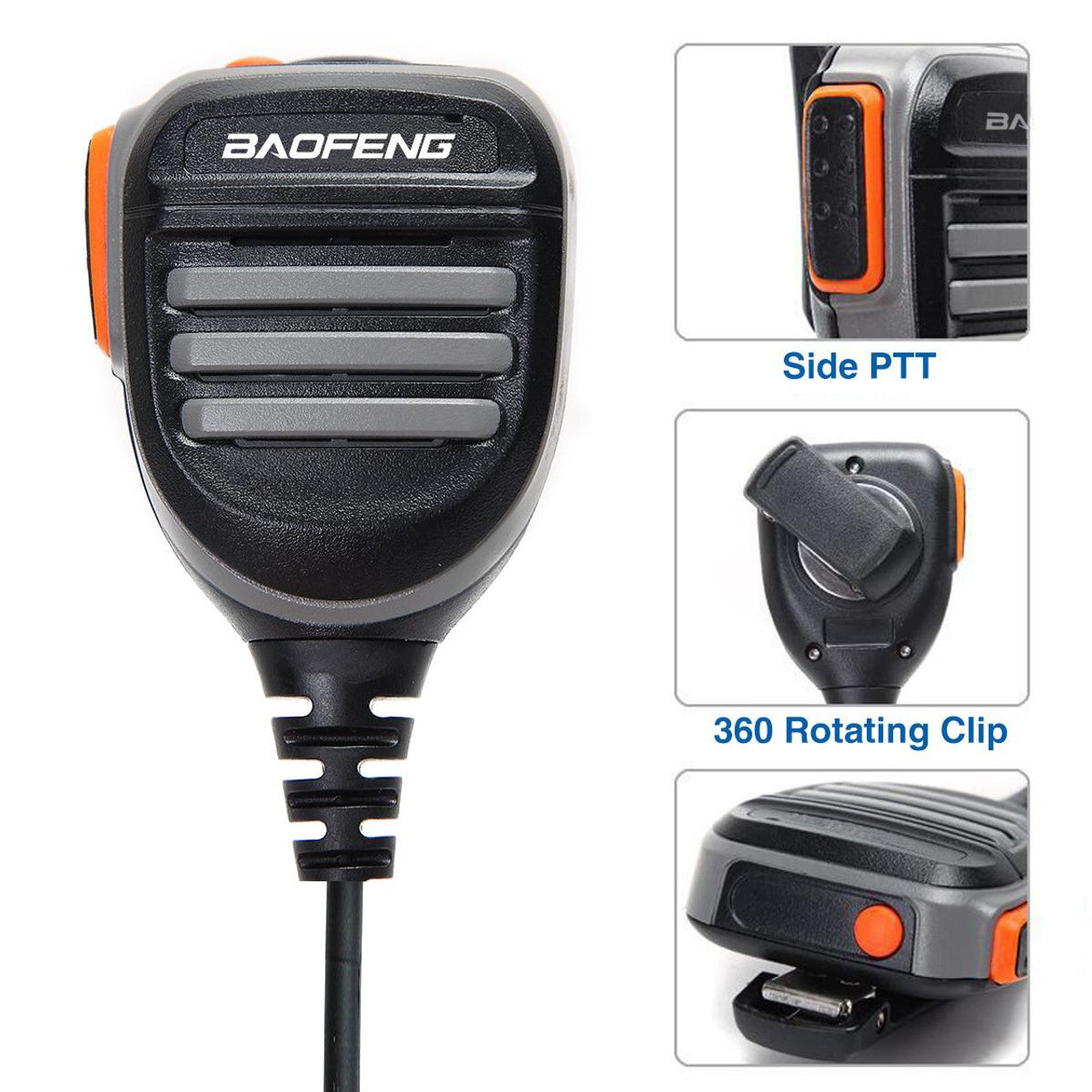 BaoFeng Walkie Talkie Microphone Handheld Waterproof PTT Mic Speaker for Baofeng UV-9R, BF-A58 ,BF-9700